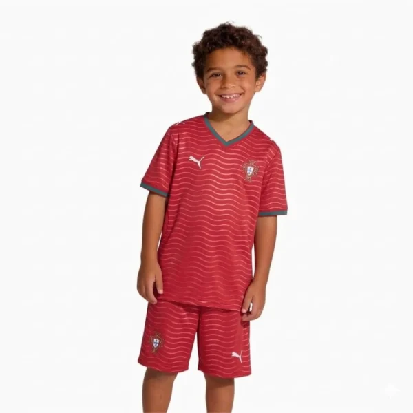 KIDS PORTUGAL HOME SOCCER JERSEY KIT 2026