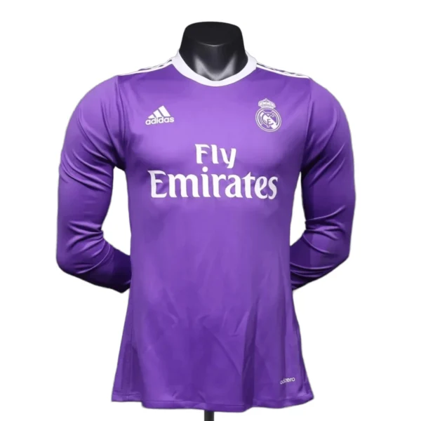 Retro Real Madrid 2016-2017 Away Long sleeve Soccer Jersey player Version