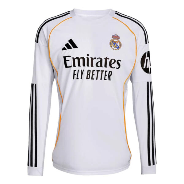 REAL MADRID HOME SOCCER LONG SLEEVES JERSEY 2025/26 - Fan Version