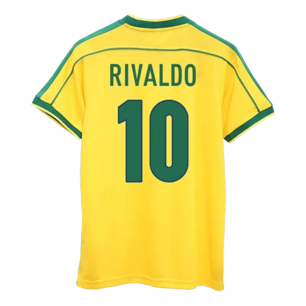 RIVALDO 10 Brazil Retro Home Soccer jersey 1998 -World Cup