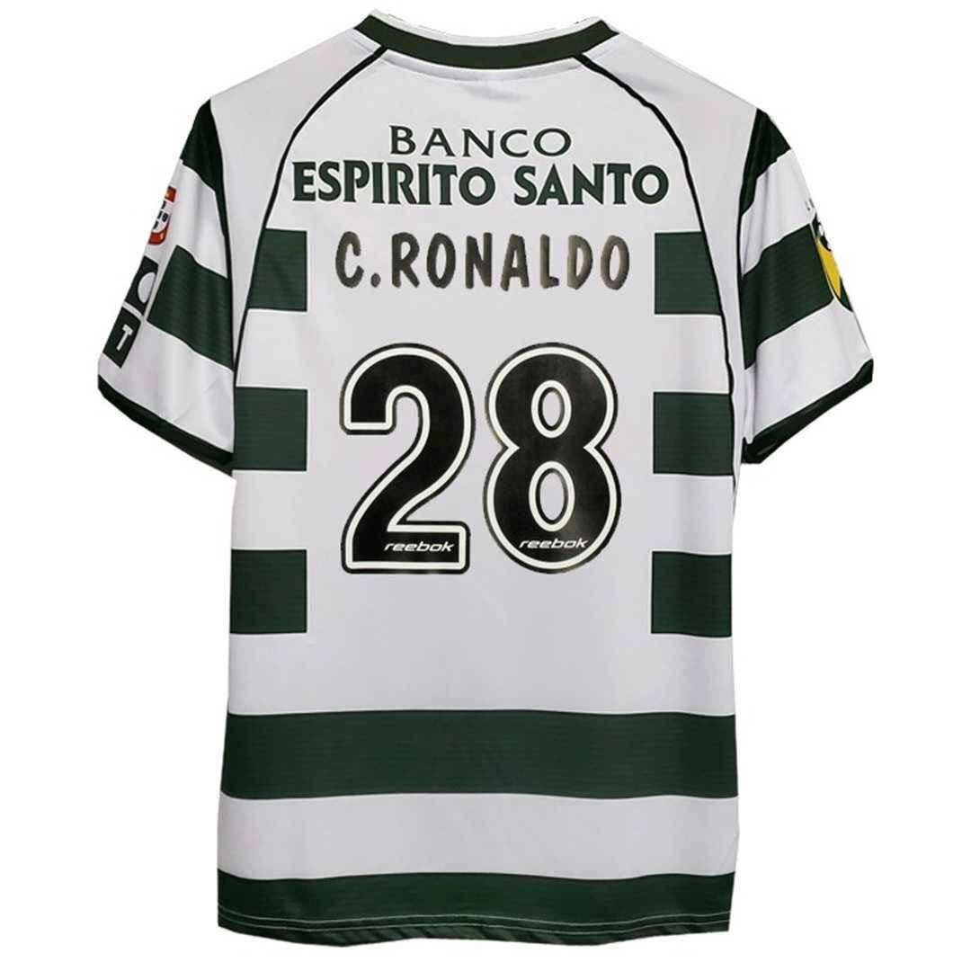 C.RONALDO 28 Retro Sporting Lisbon Home Jersey 2002 03 C.RONALDO 28 Retro Sporting Lisbon Home Jersey 2002 03
