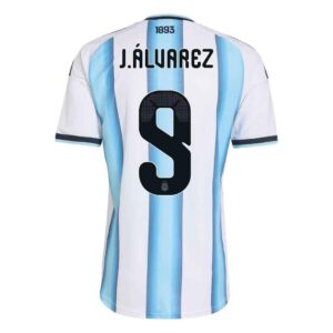 J.ALVAREZ 9 Argentina Home Match Jersey Player Version 2025 26 127