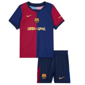 Kids Barcelona x Travis Scott Cactus Jack Home Kit 2024 25