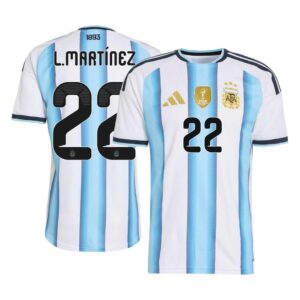 L.MARTINEZ 22 Argentina Home Match Jersey Player Version 2025 26 132
