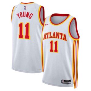 Men Atlanta Hawks Trae Young 11 White Swingman Jersey Association Edition 373