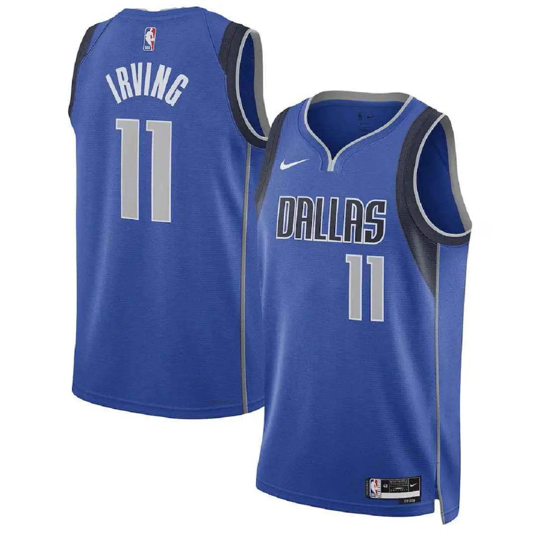 Men Dallas Mavericks Kyrie Irving 11 Blue Swingman Jersey Icon Edition