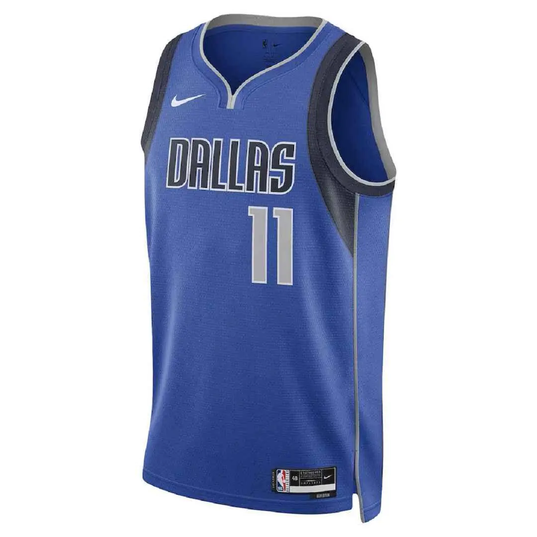 Men Dallas Mavericks Kyrie Irving 11 Blue Swingman Jersey Icon Edition 77