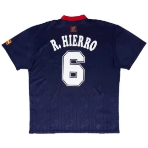 R. HIERRO 6 Retro Spain Away Jersey 1996