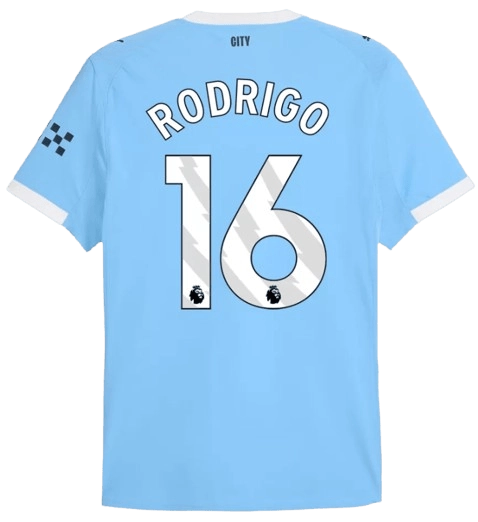 RODRIGO 16 MANCHESTER CITY HOME SOCCER JERSEY 2025/26 - PLAYER VERSION