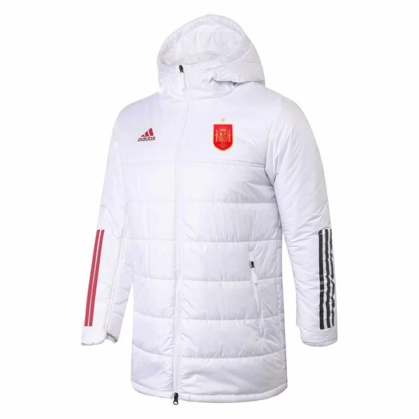 Spain White Cotton Winter Soccer Jacket 2025/26
