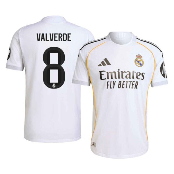 REAL MADRID HOME SOCCER 2025/26 (VALVERDE #8) JERSEY - Player Version