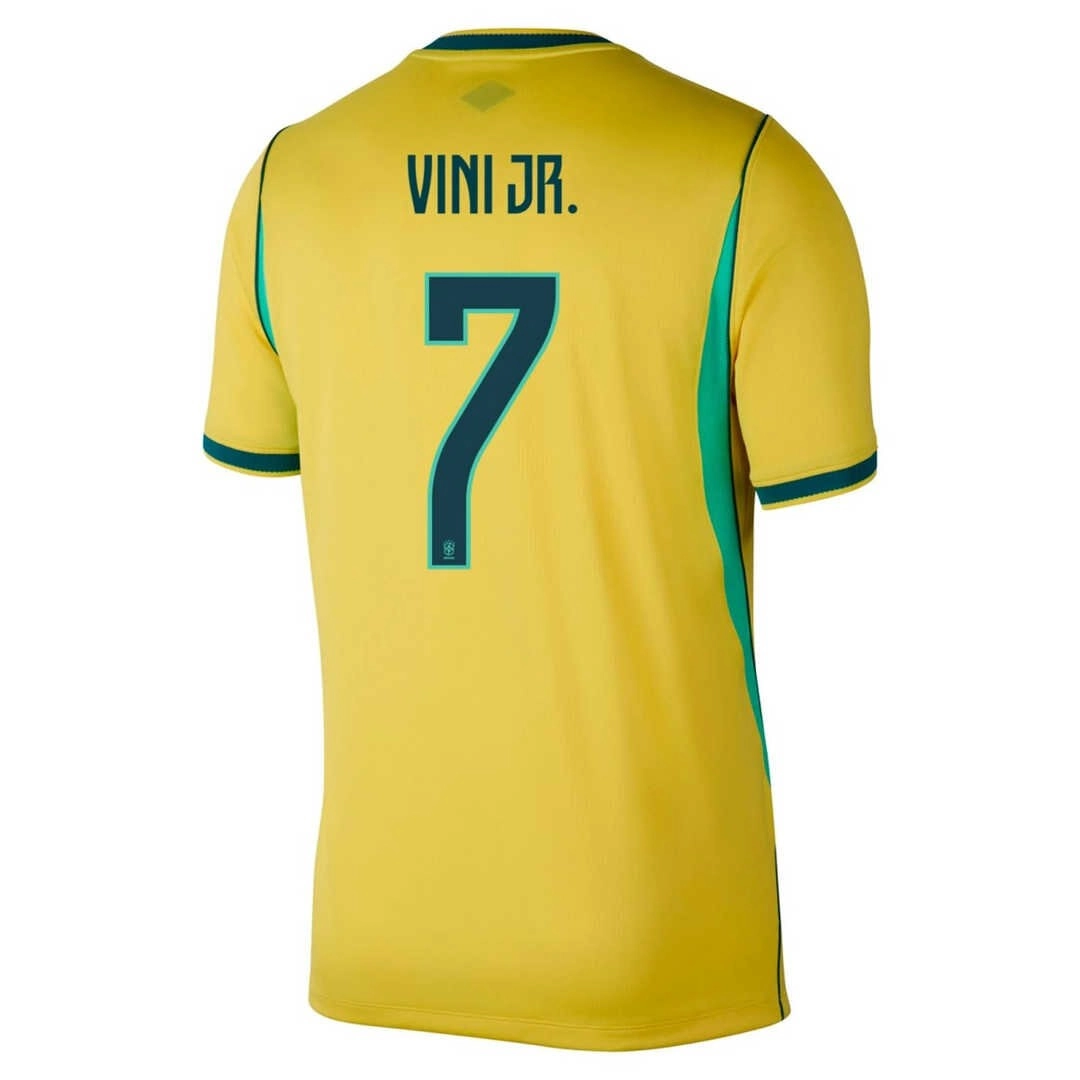 Vini-Jr.-7-Brazil-Home-Jersey-World-Cup-2026 Get the official Brazil 2026 Home Jersey (Player Version) featuring Vini Jr. #7. Authentic aero-fit tech & premium heat-pressed crest. Shop World Jersey Center now!