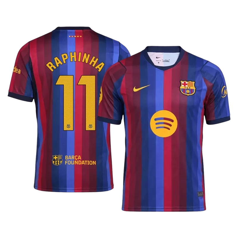 Barcelona RAPHINHA #11 2026 27 Home Soccer Jersey Fan Version Front View Barcelona RAPHINHA #11 2026 27 Home Soccer Jersey Fan Version Front View