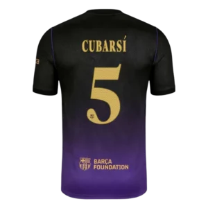 Barcelona CUBARSÍ #5 2026 27 Away UCL Soccer Jersey Fan Version Back View