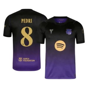 Barcelona PEDRI #8 2026 27 Away UCL Soccer Jersey Fan Version Front View