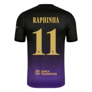 Barcelona RAPHINHA #11 2026 27 Away Soccer Jersey Fan Version Back View